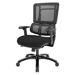 Vertical Black Mesh Back Chair with Shiny Black Base 1